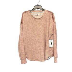 New Nine West Oh So Soft Sleepwear Top Cobra Pink Women’s Size Small Long Sleeve